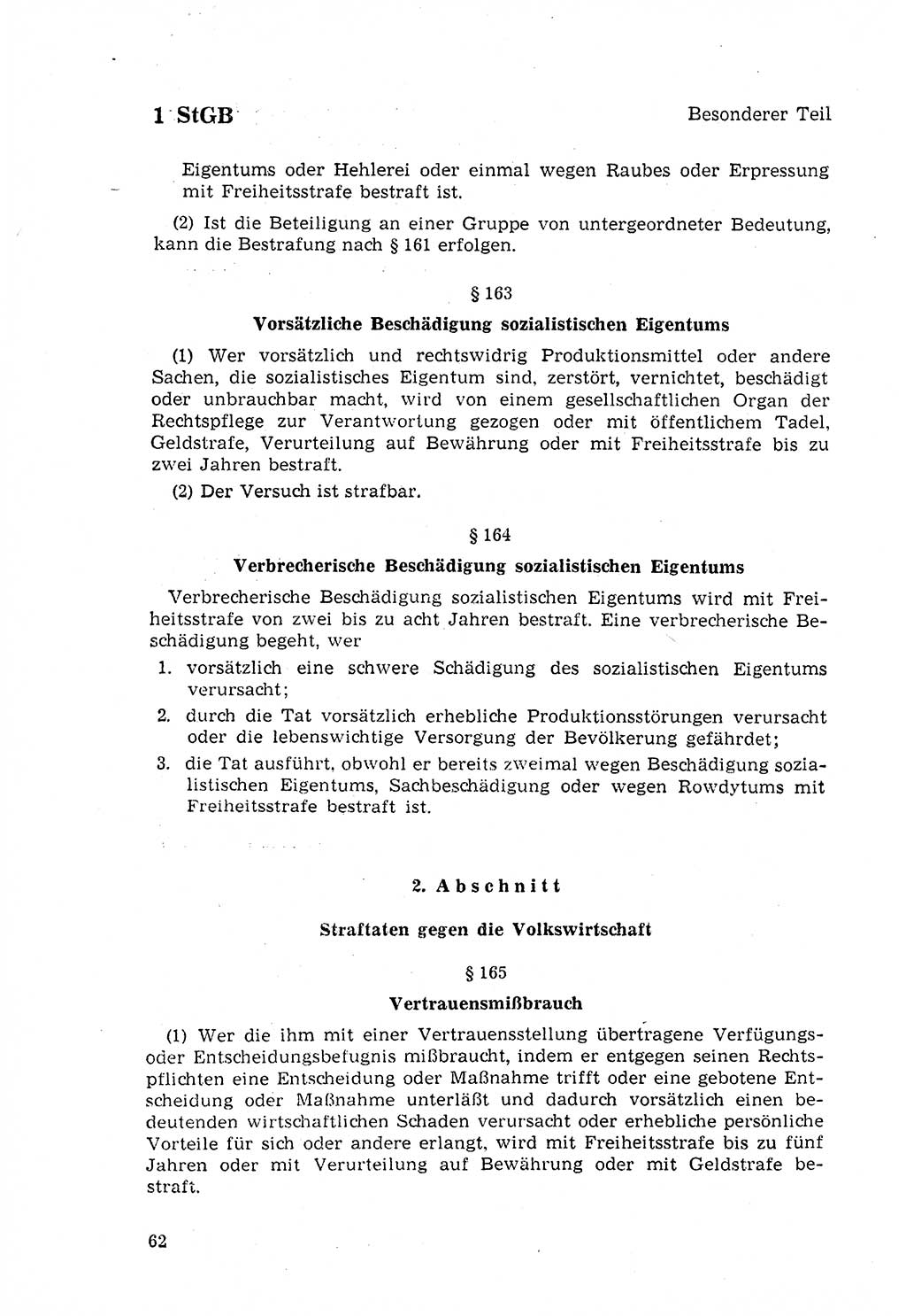 Strafgesetzbuch (StGB) der Deutschen Demokratischen Republik (DDR) 1968, Seite 62 (StGB DDR 1968, S. 62)