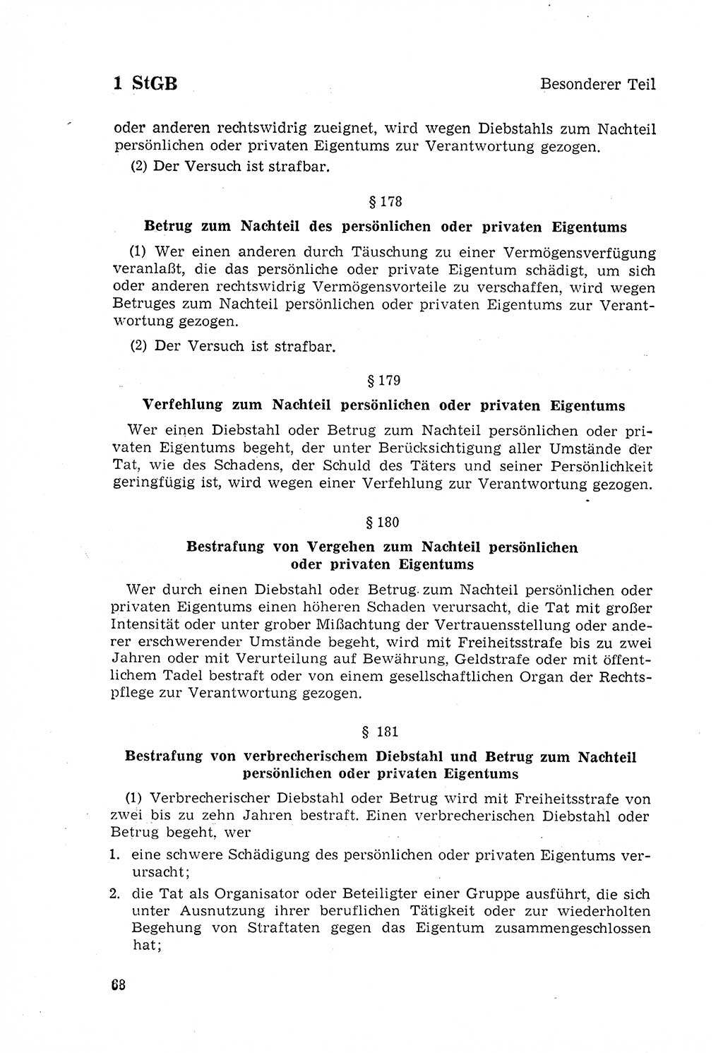 Strafgesetzbuch (StGB) der Deutschen Demokratischen Republik (DDR) 1968, Seite 68 (StGB DDR 1968, S. 68)
