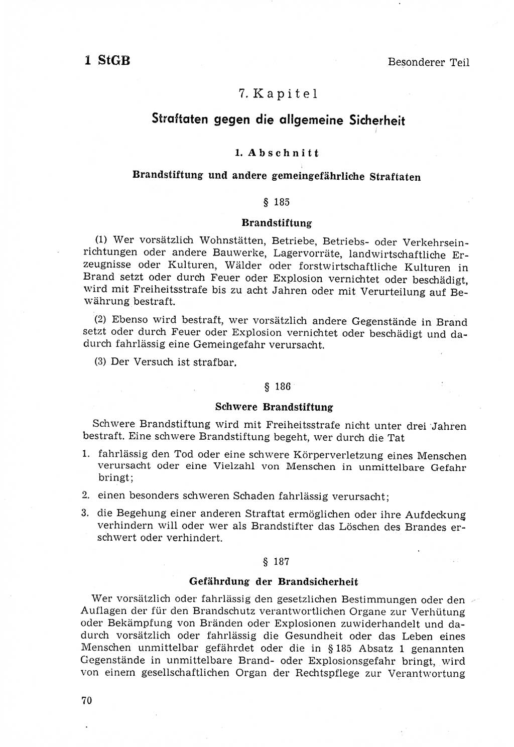 Strafgesetzbuch (StGB) der Deutschen Demokratischen Republik (DDR) 1968, Seite 70 (StGB DDR 1968, S. 70)