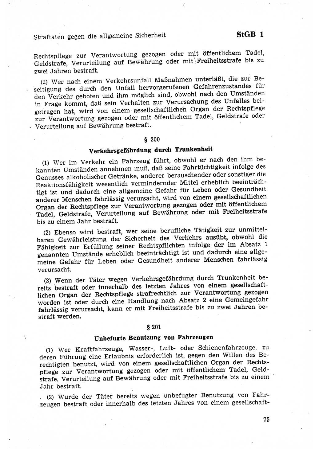 Strafgesetzbuch (StGB) der Deutschen Demokratischen Republik (DDR) 1968, Seite 75 (StGB DDR 1968, S. 75)