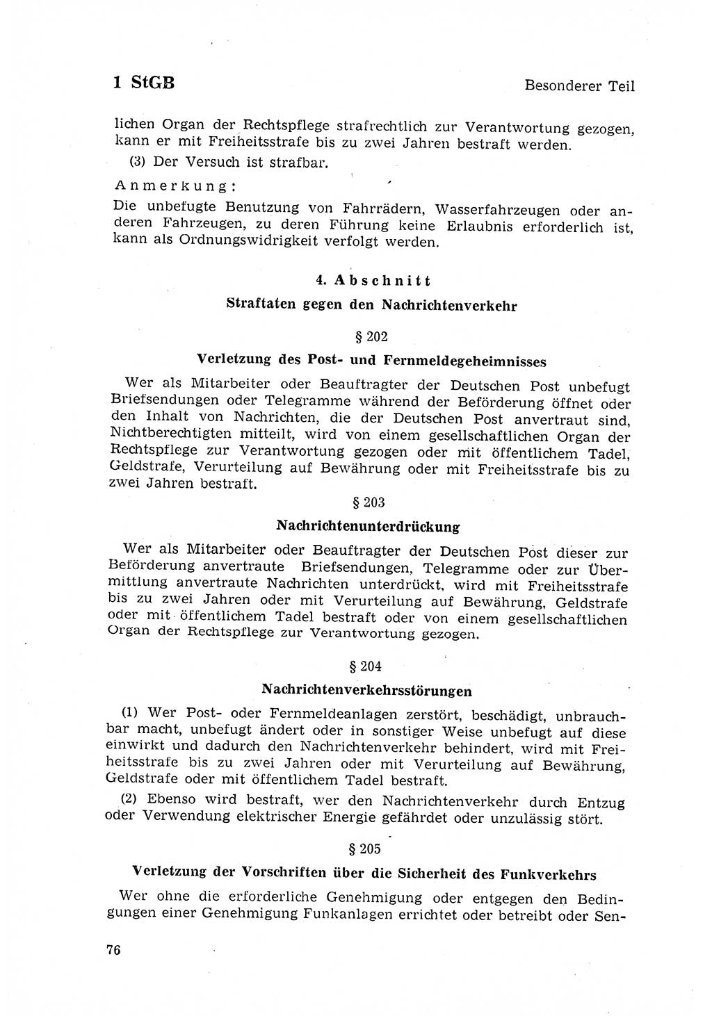 Strafgesetzbuch (StGB) der Deutschen Demokratischen Republik (DDR) 1968, Seite 76 (StGB DDR 1968, S. 76)