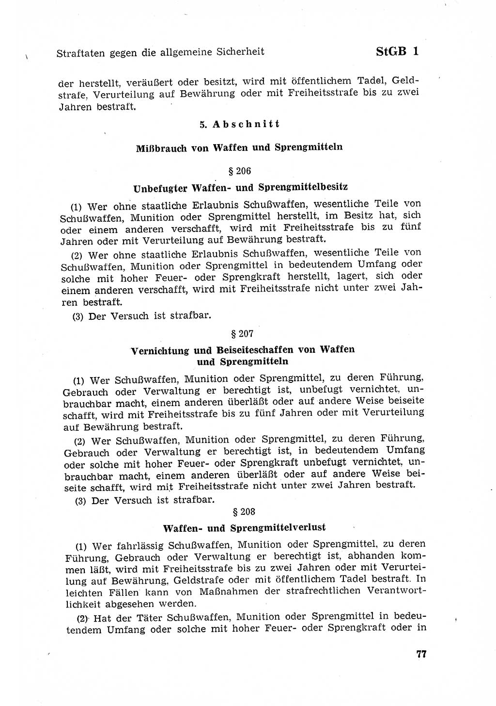 Strafgesetzbuch (StGB) der Deutschen Demokratischen Republik (DDR) 1968, Seite 77 (StGB DDR 1968, S. 77)
