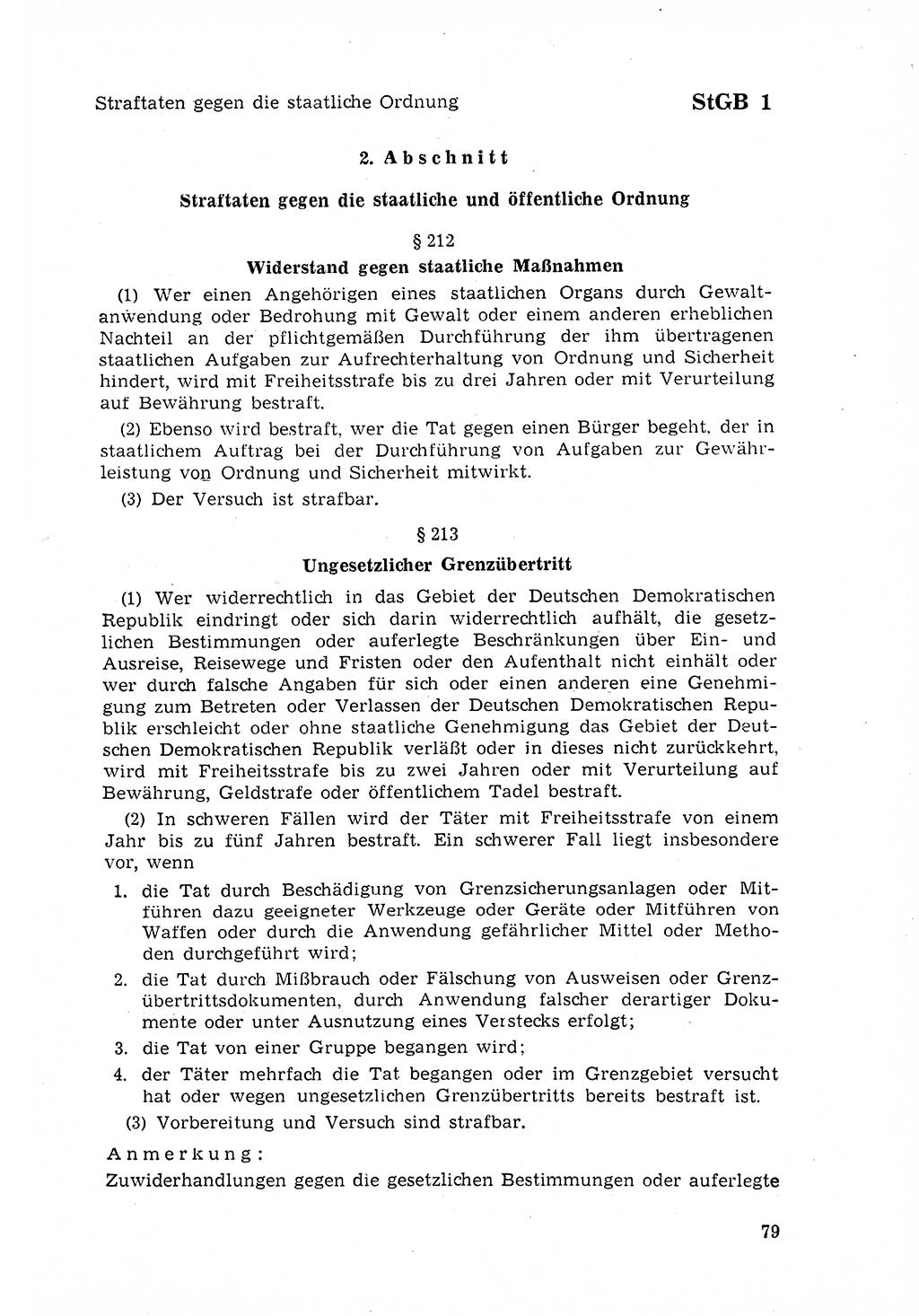 Strafgesetzbuch (StGB) der Deutschen Demokratischen Republik (DDR) 1968, Seite 79 (StGB DDR 1968, S. 79)