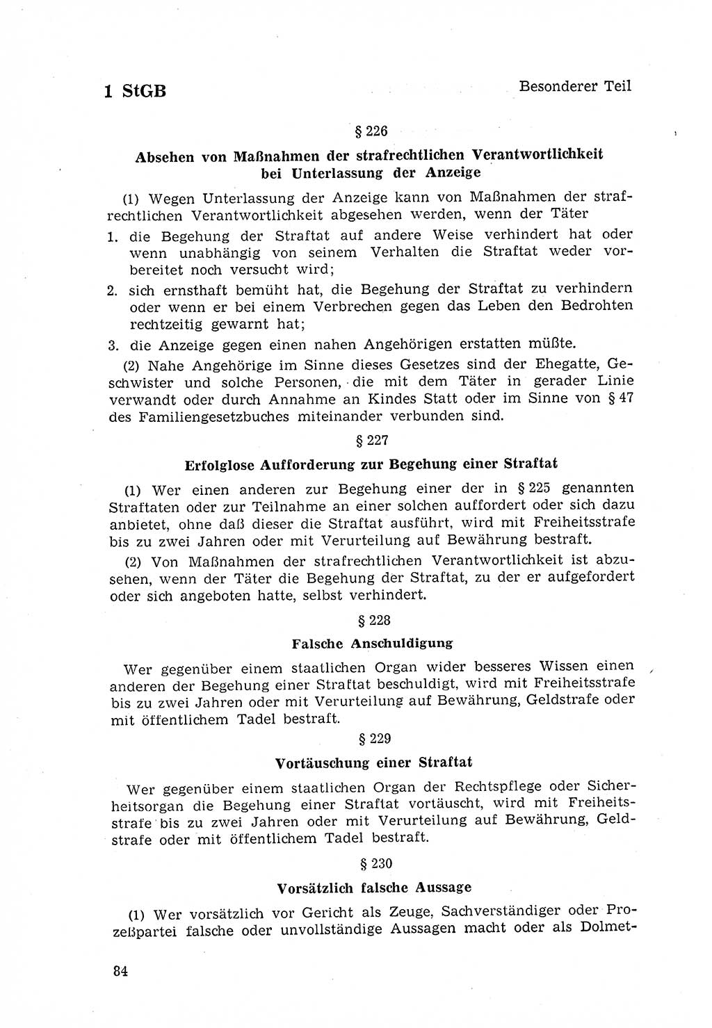 Strafgesetzbuch (StGB) der Deutschen Demokratischen Republik (DDR) 1968, Seite 84 (StGB DDR 1968, S. 84)