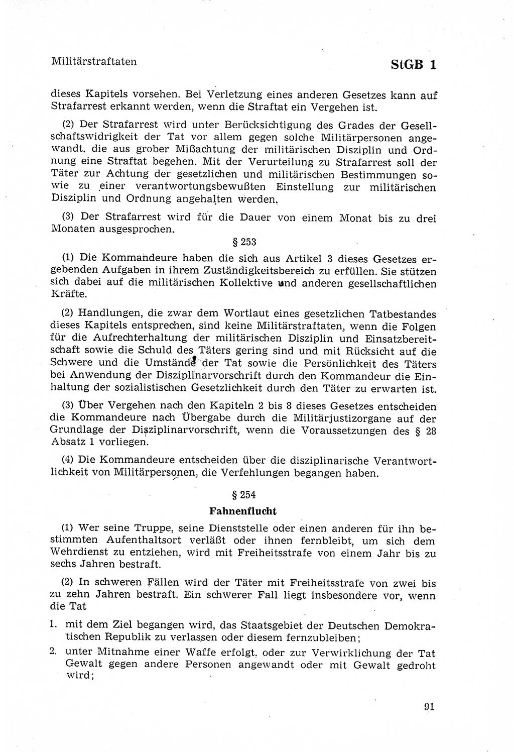 Strafgesetzbuch (StGB) der Deutschen Demokratischen Republik (DDR) 1968, Seite 91 (StGB DDR 1968, S. 91)