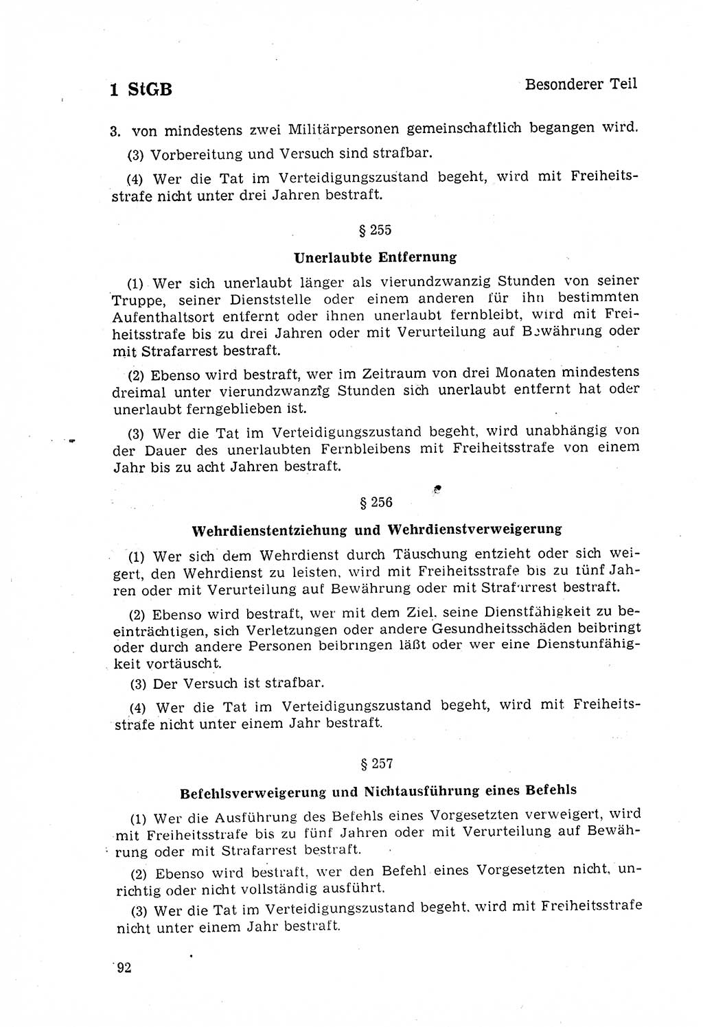 Strafgesetzbuch (StGB) der Deutschen Demokratischen Republik (DDR) 1968, Seite 92 (StGB DDR 1968, S. 92)