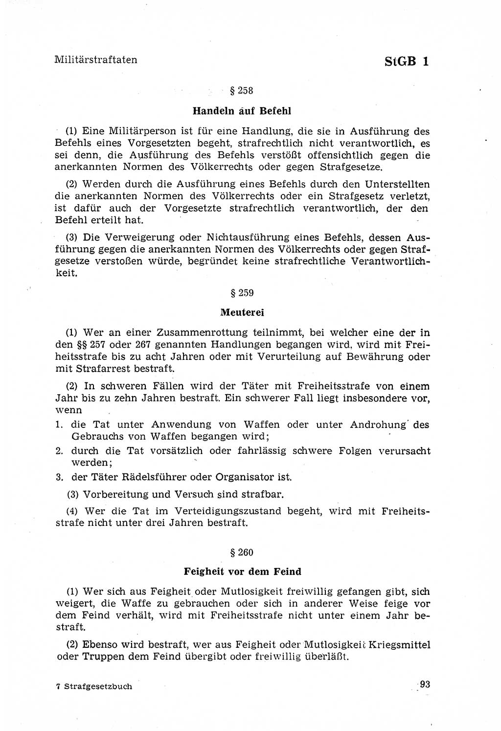 Strafgesetzbuch (StGB) der Deutschen Demokratischen Republik (DDR) 1968, Seite 93 (StGB DDR 1968, S. 93)
