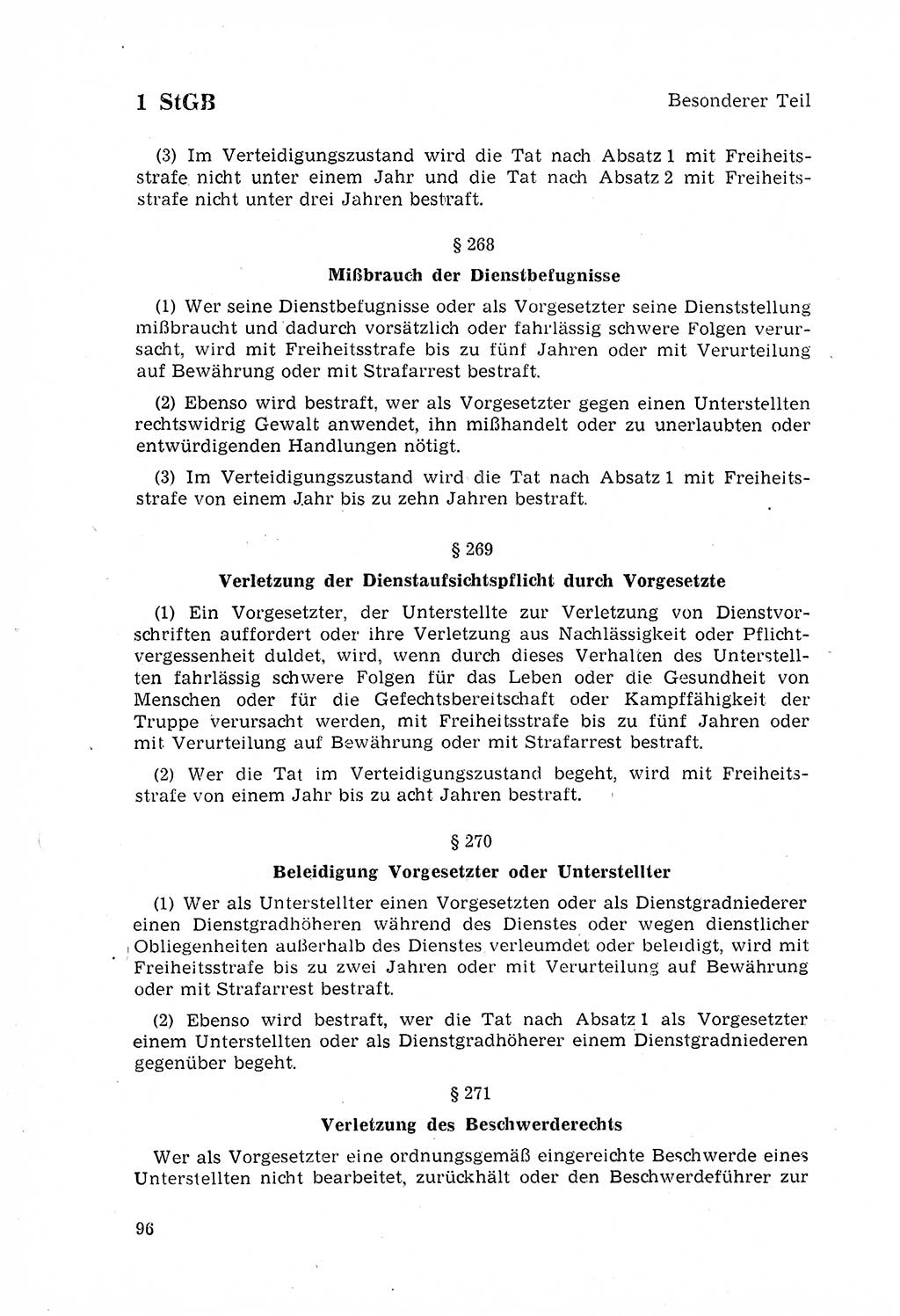 Strafgesetzbuch (StGB) der Deutschen Demokratischen Republik (DDR) 1968, Seite 96 (StGB DDR 1968, S. 96)