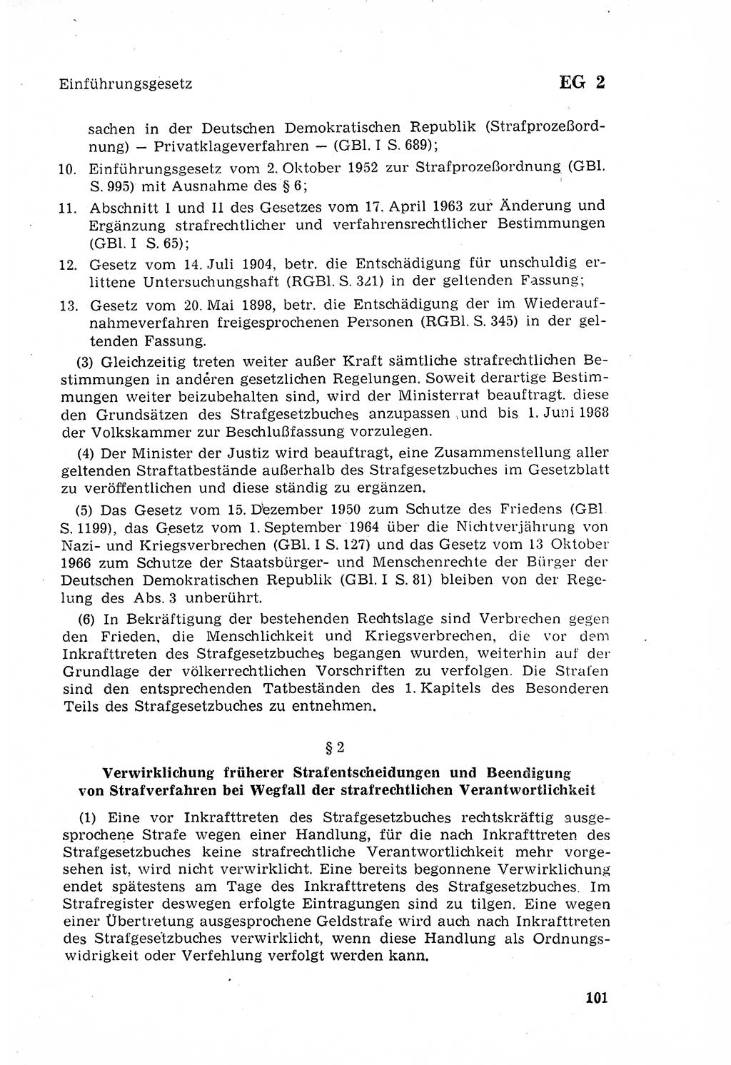 Strafgesetzbuch (StGB) der Deutschen Demokratischen Republik (DDR) 1968, Seite 101 (StGB DDR 1968, S. 101)