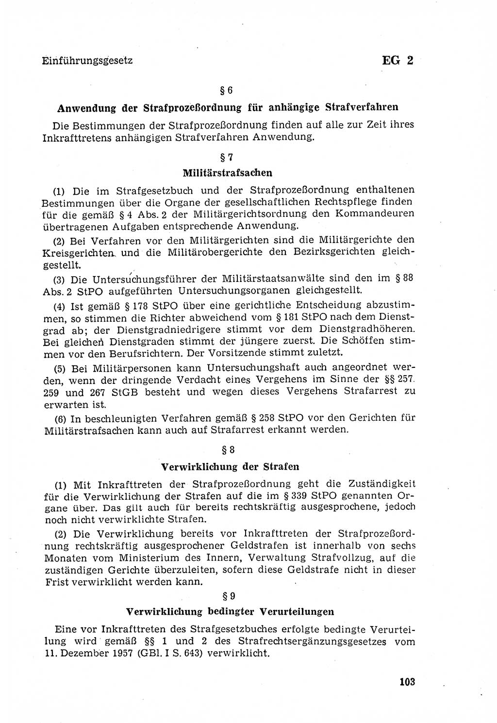 Strafgesetzbuch (StGB) der Deutschen Demokratischen Republik (DDR) 1968, Seite 103 (StGB DDR 1968, S. 103)