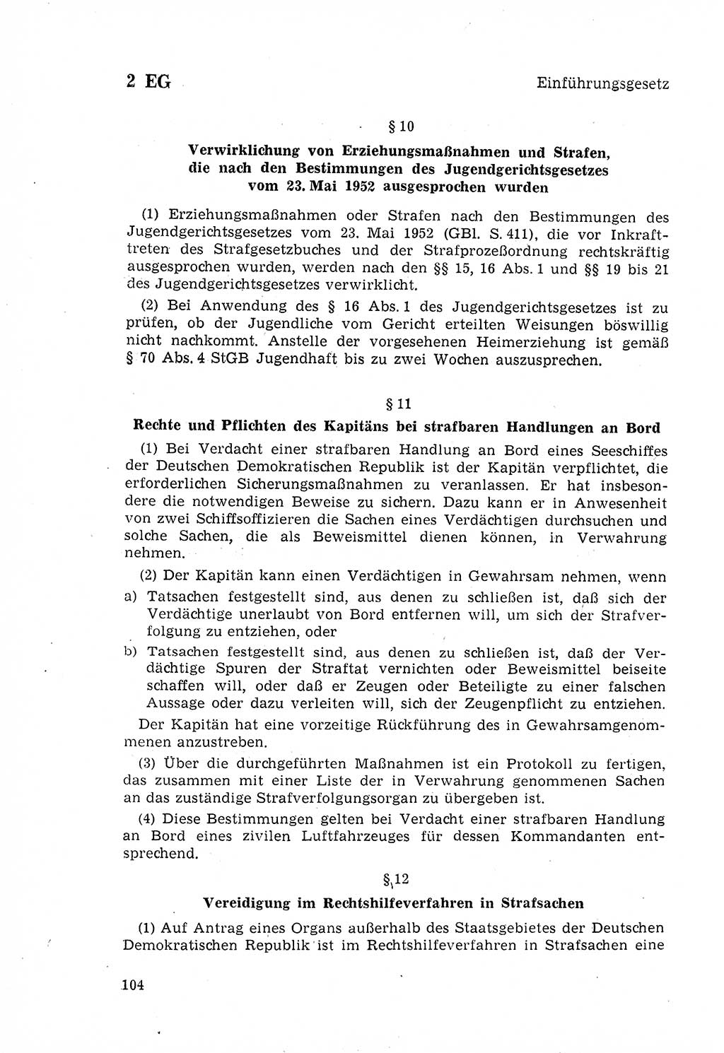 Strafgesetzbuch (StGB) der Deutschen Demokratischen Republik (DDR) 1968, Seite 104 (StGB DDR 1968, S. 104)