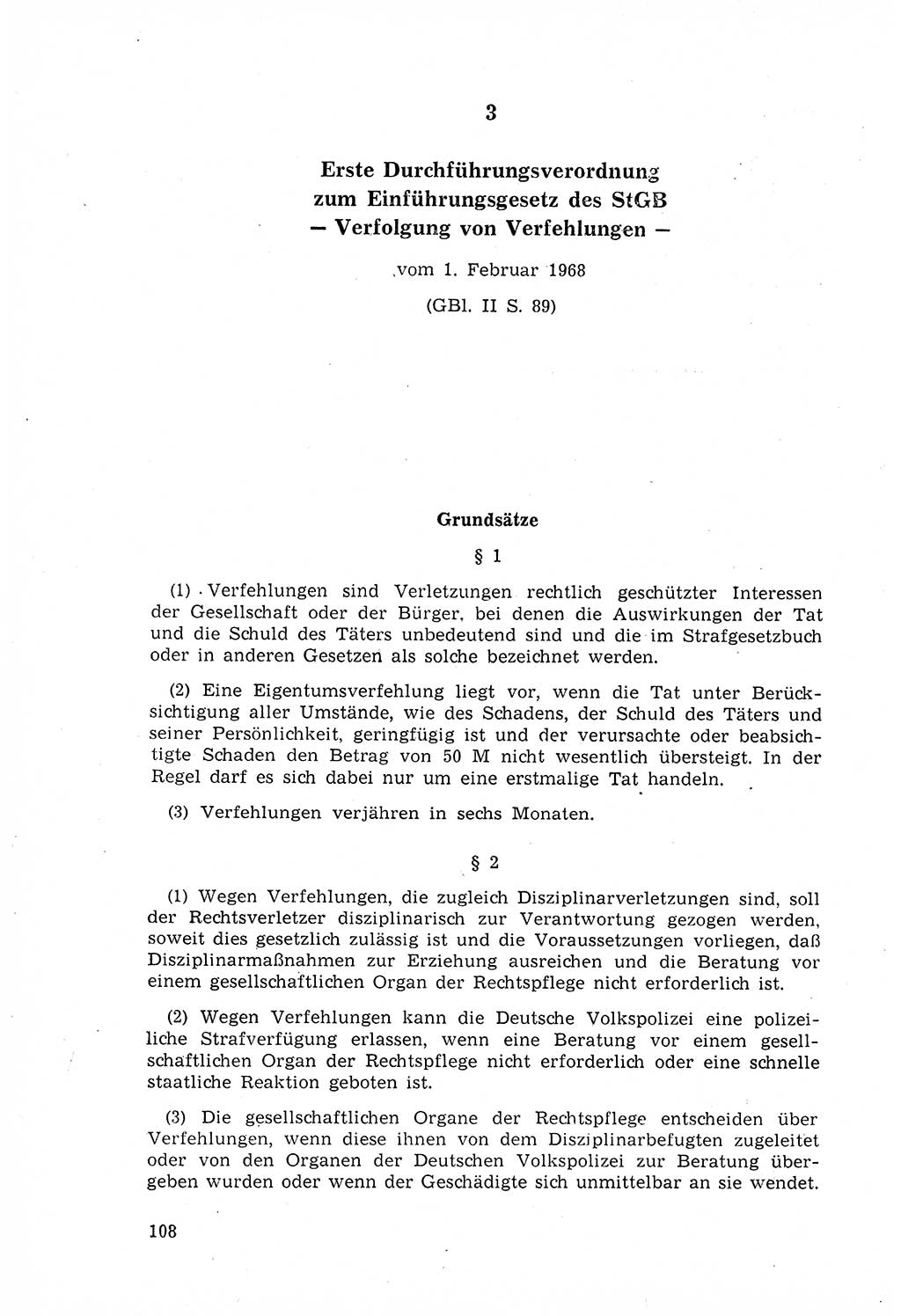 Strafgesetzbuch (StGB) der Deutschen Demokratischen Republik (DDR) 1968, Seite 108 (StGB DDR 1968, S. 108)