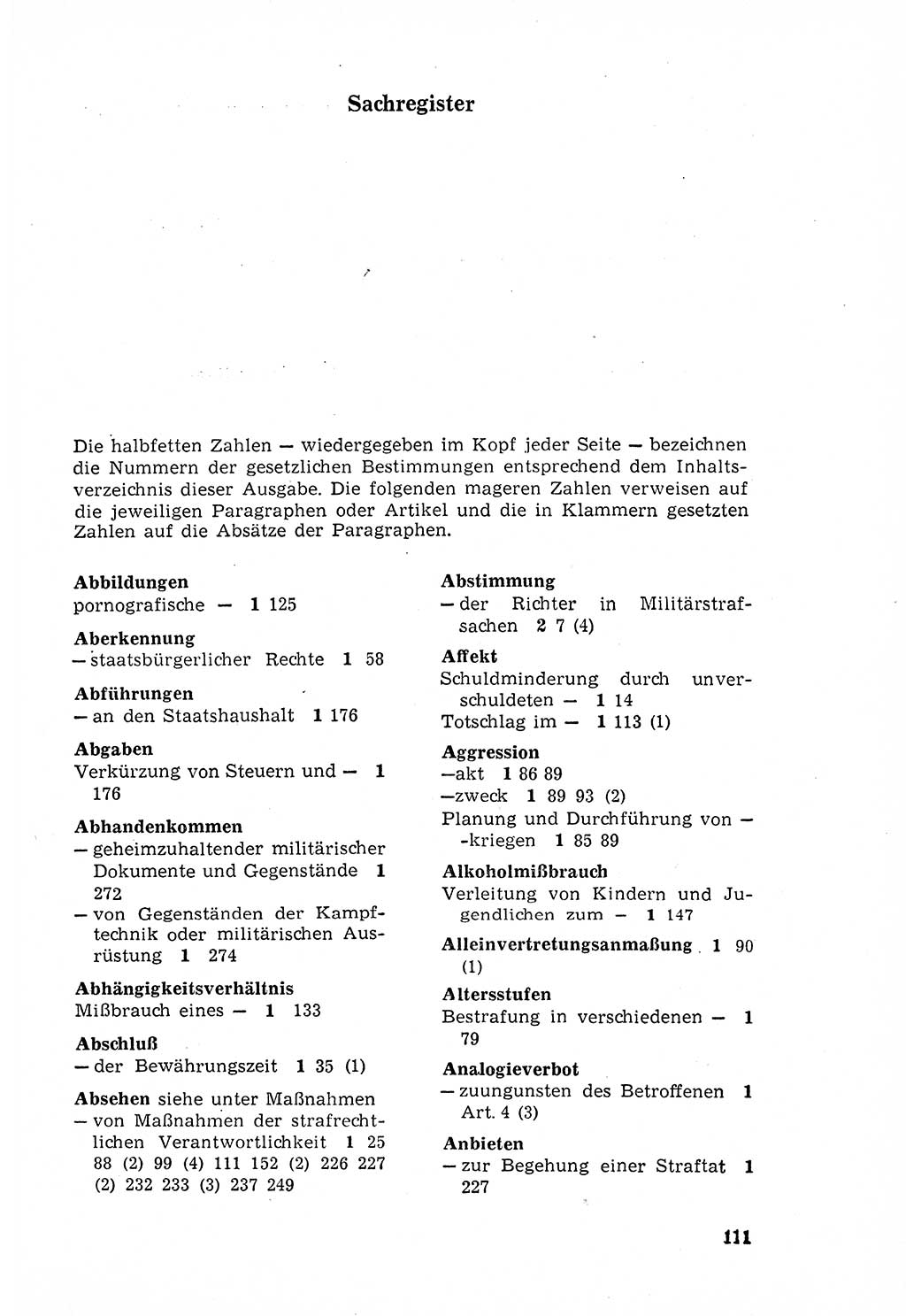 Strafgesetzbuch (StGB) der Deutschen Demokratischen Republik (DDR) 1968, Seite 111 (StGB DDR 1968, S. 111)