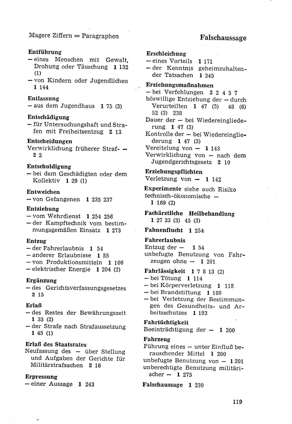 Strafgesetzbuch (StGB) der Deutschen Demokratischen Republik (DDR) 1968, Seite 119 (StGB DDR 1968, S. 119)