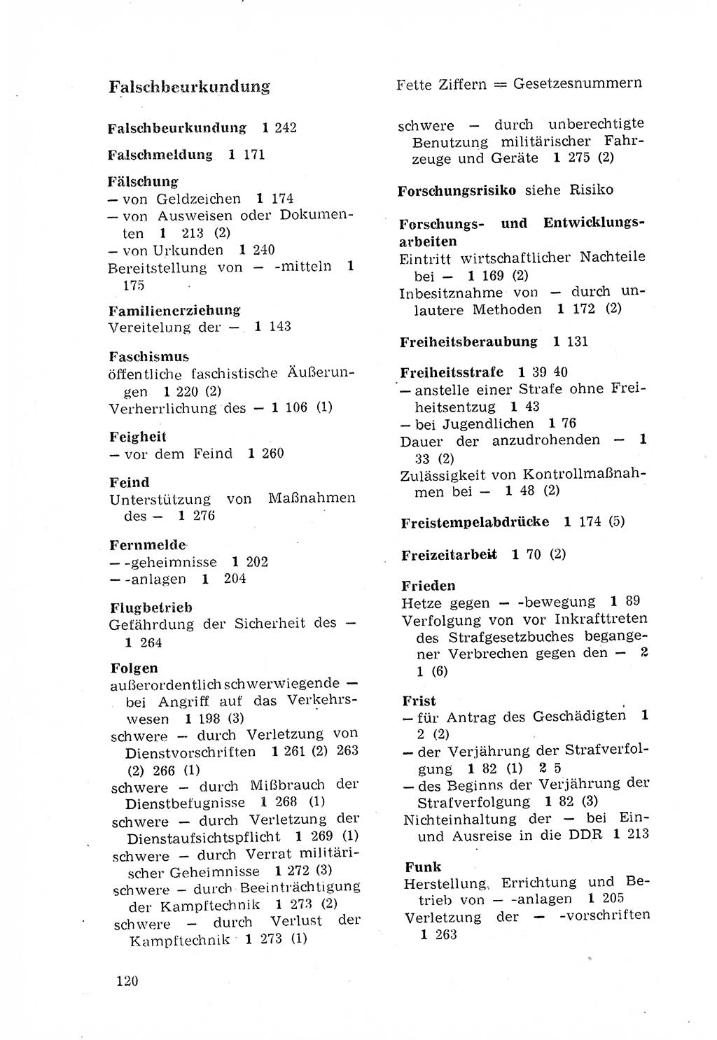 Strafgesetzbuch (StGB) der Deutschen Demokratischen Republik (DDR) 1968, Seite 120 (StGB DDR 1968, S. 120)