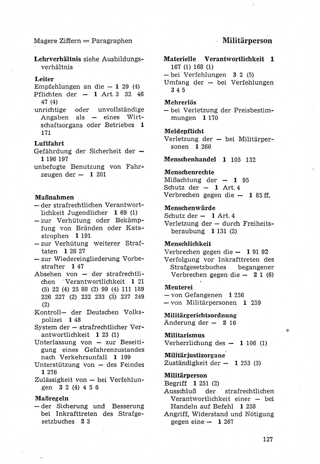 Strafgesetzbuch (StGB) der Deutschen Demokratischen Republik (DDR) 1968, Seite 127 (StGB DDR 1968, S. 127)