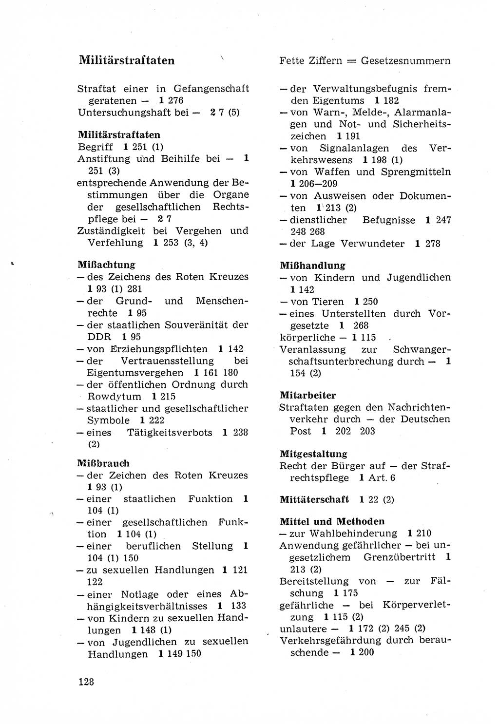 Strafgesetzbuch (StGB) der Deutschen Demokratischen Republik (DDR) 1968, Seite 128 (StGB DDR 1968, S. 128)