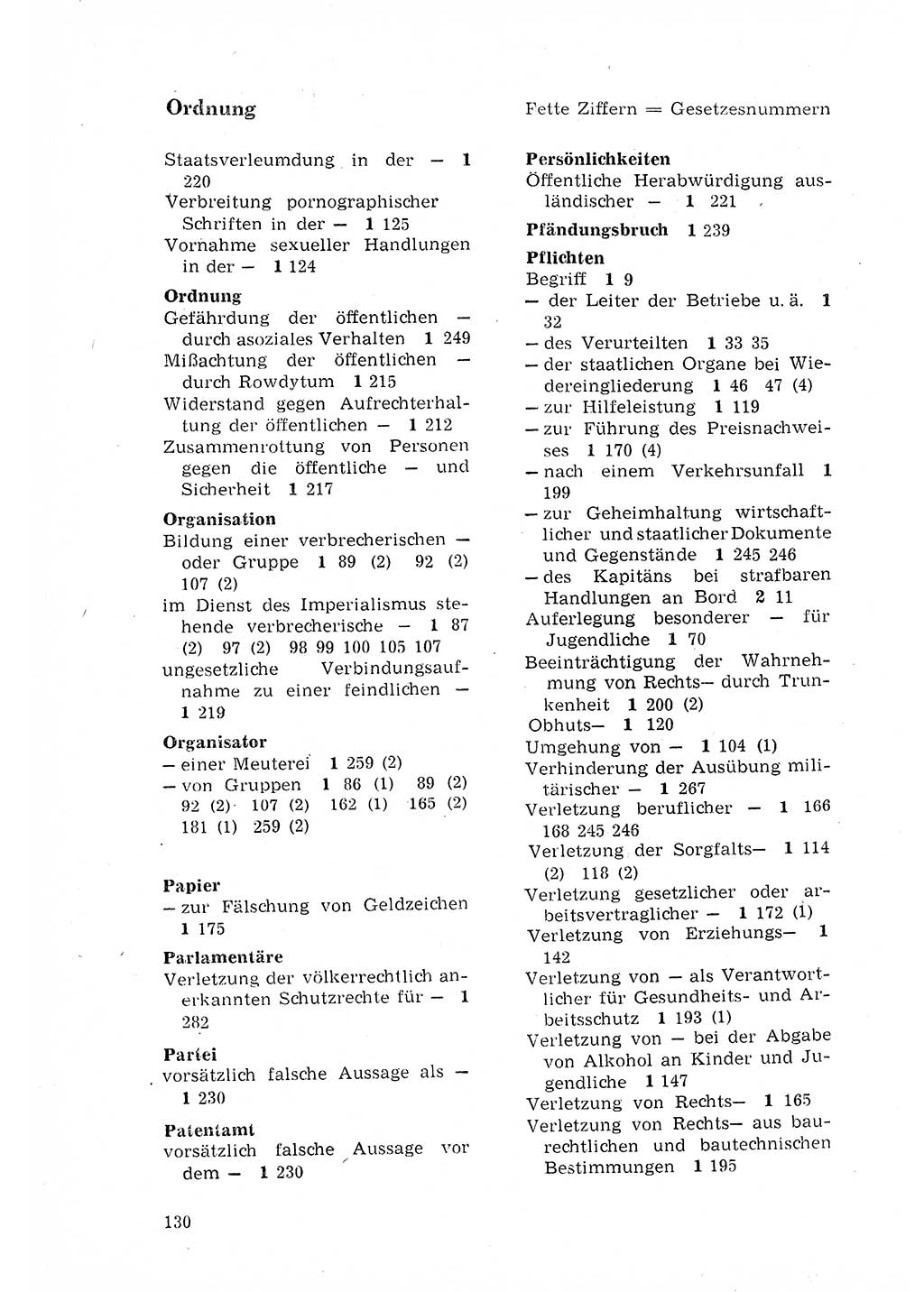 Strafgesetzbuch (StGB) der Deutschen Demokratischen Republik (DDR) 1968, Seite 130 (StGB DDR 1968, S. 130)
