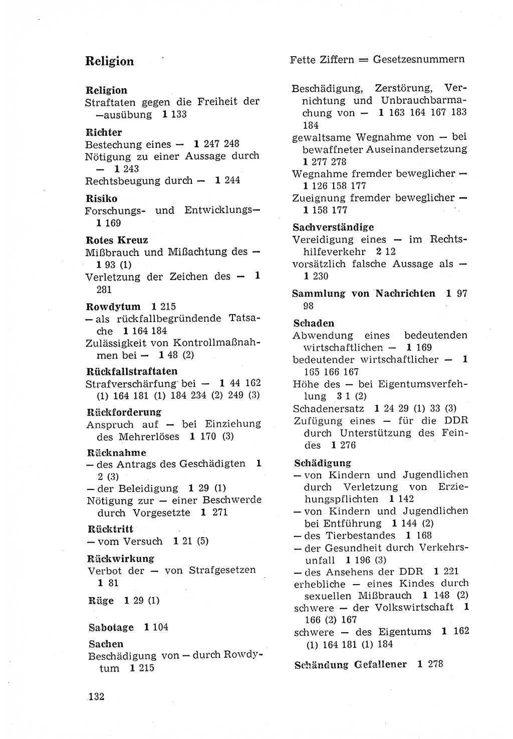 Strafgesetzbuch (StGB) der Deutschen Demokratischen Republik (DDR) 1968, Seite 132 (StGB DDR 1968, S. 132)