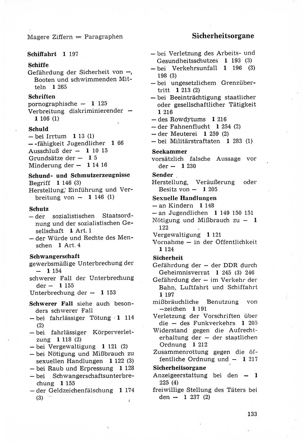 Strafgesetzbuch (StGB) der Deutschen Demokratischen Republik (DDR) 1968, Seite 133 (StGB DDR 1968, S. 133)