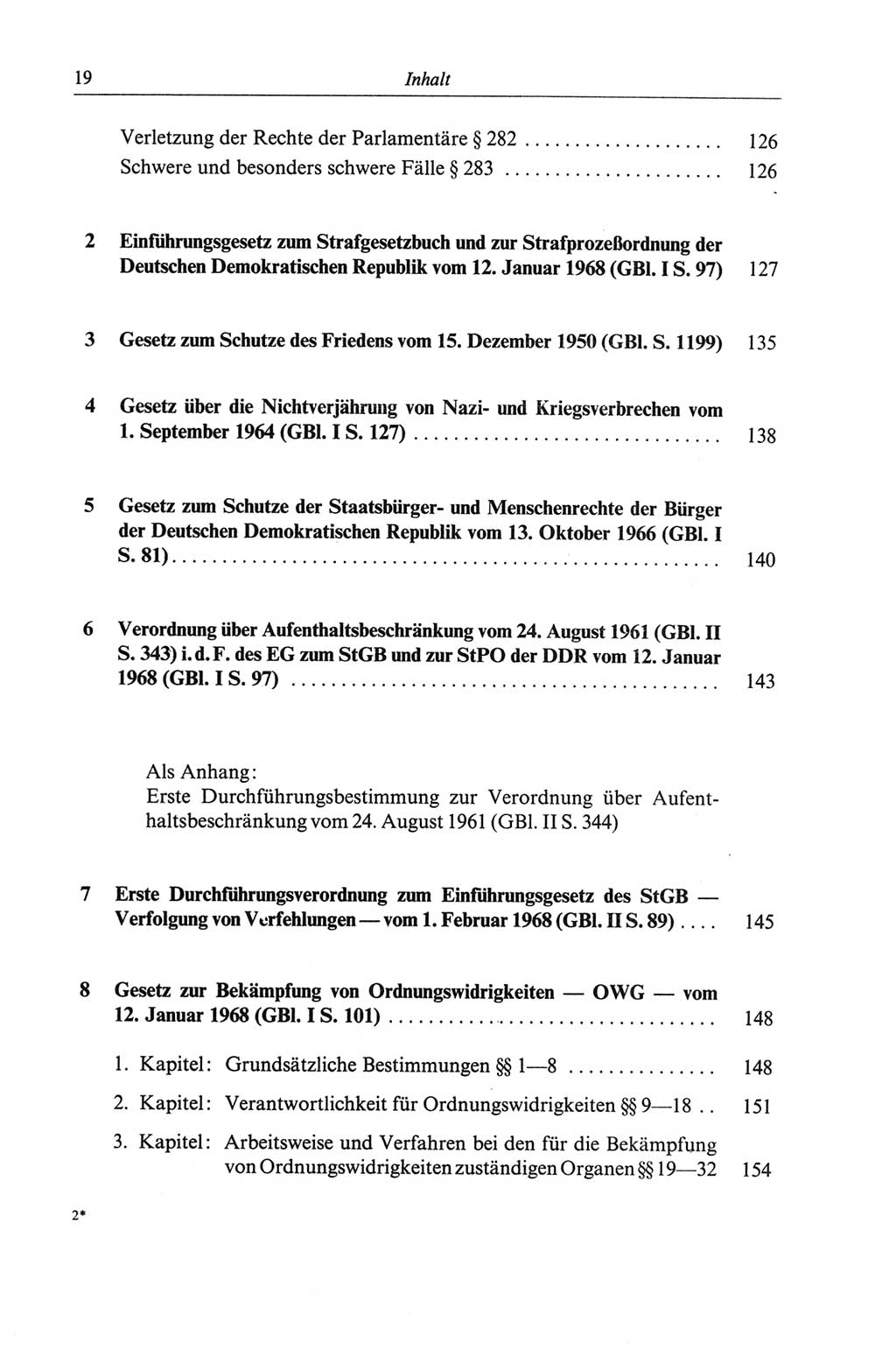 Strafgesetzbuch (StGB) der Deutschen Demokratischen Republik (DDR) und angrenzende Gesetze und Bestimmungen 1968, Seite 19 (StGB Ges. Best. DDR 1968, S. 19)