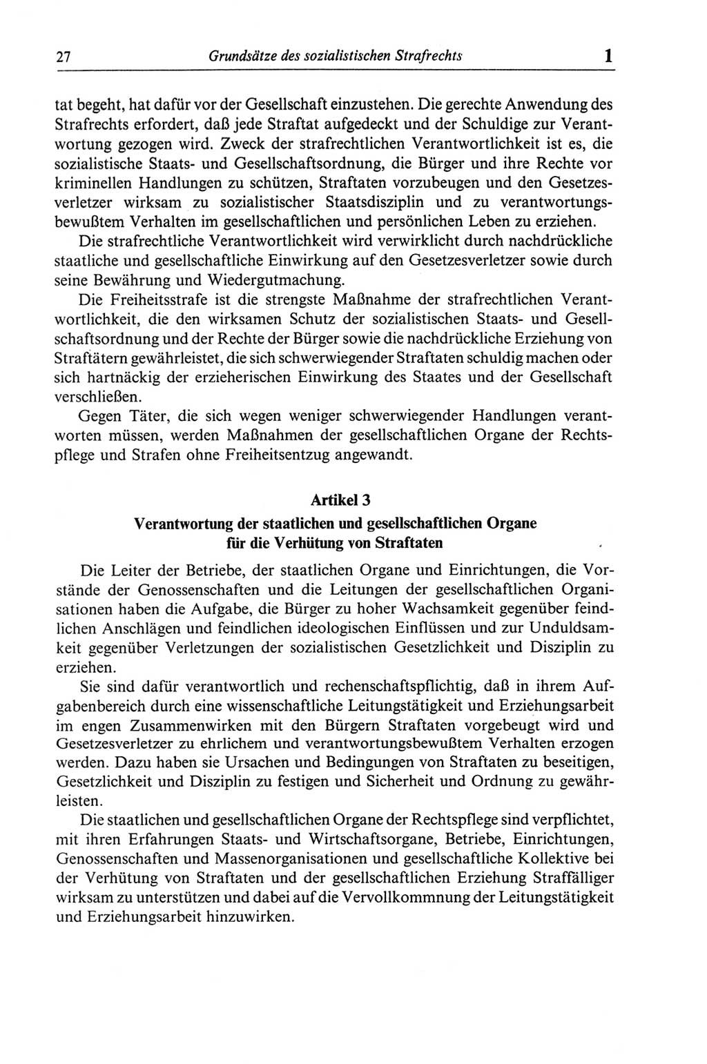 Strafgesetzbuch (StGB) der Deutschen Demokratischen Republik (DDR) und angrenzende Gesetze und Bestimmungen 1968, Seite 27 (StGB Ges. Best. DDR 1968, S. 27)