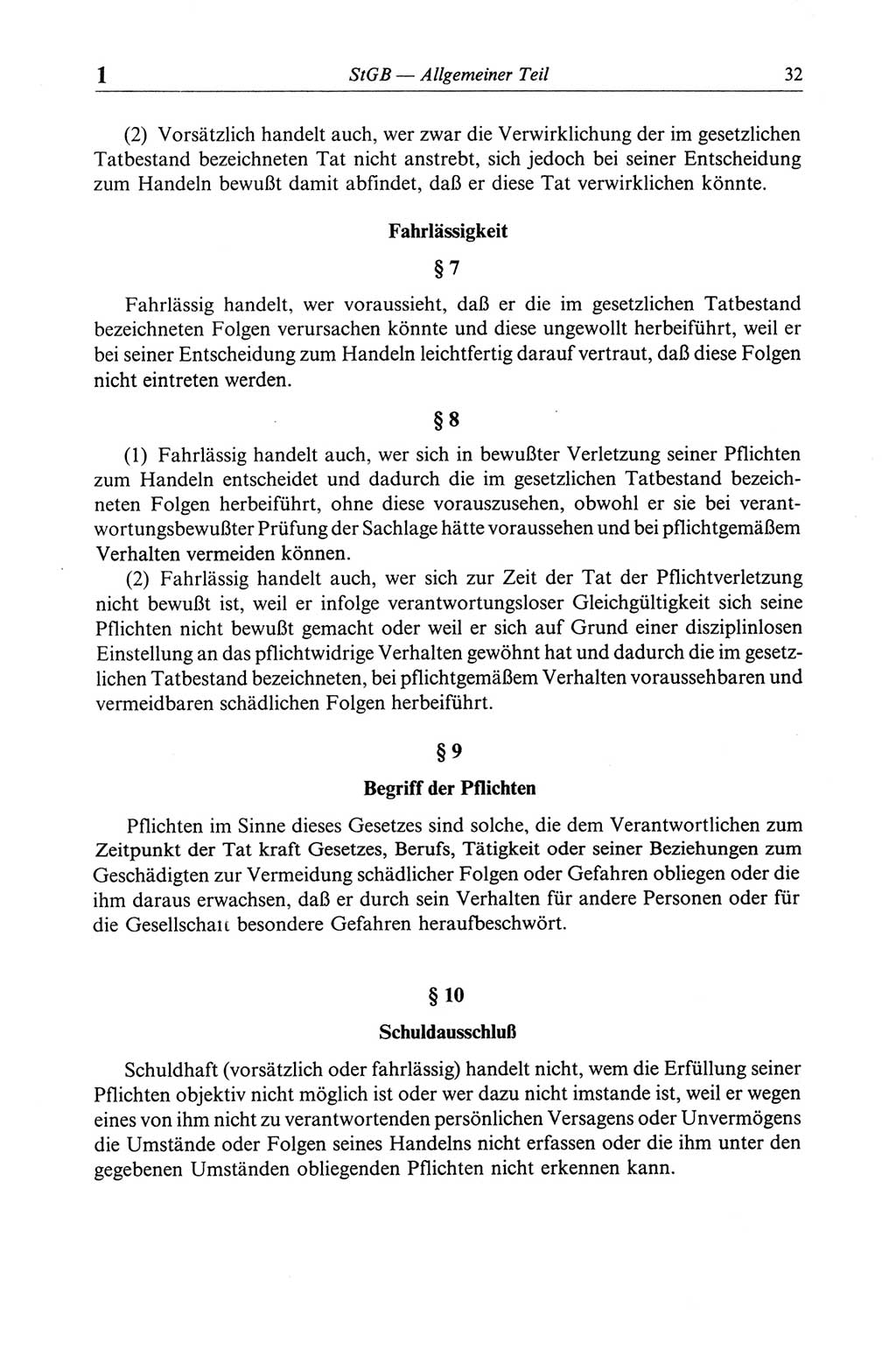 Strafgesetzbuch (StGB) der Deutschen Demokratischen Republik (DDR) und angrenzende Gesetze und Bestimmungen 1968, Seite 32 (StGB Ges. Best. DDR 1968, S. 32)