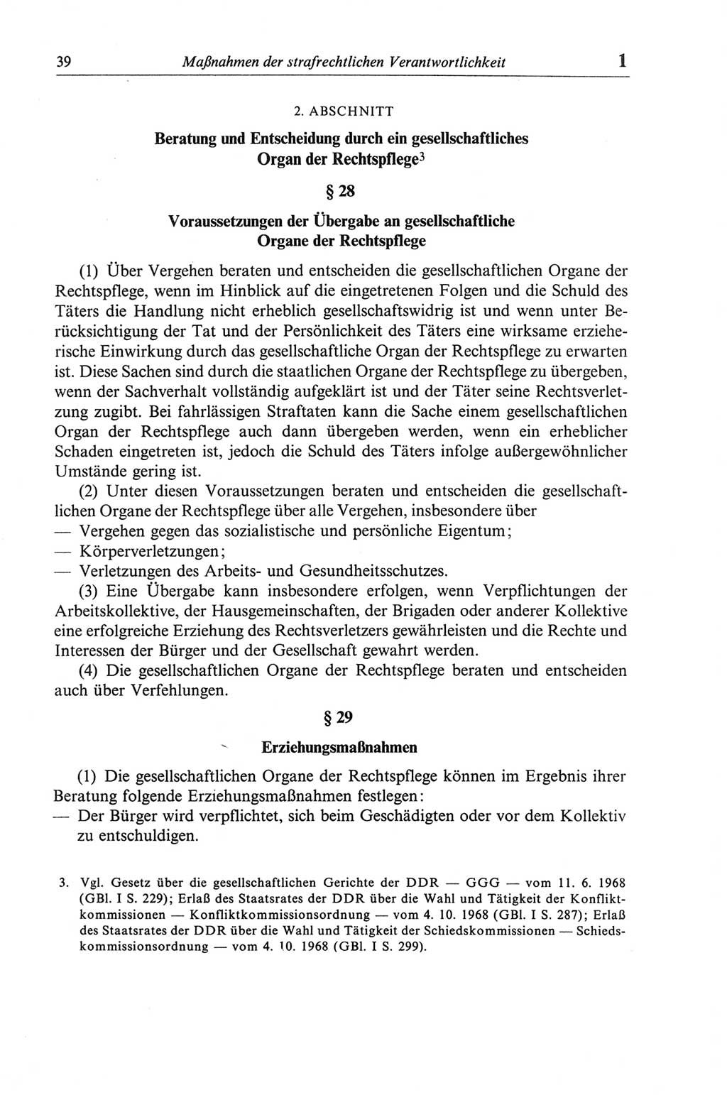 Strafgesetzbuch (StGB) der Deutschen Demokratischen Republik (DDR) und angrenzende Gesetze und Bestimmungen 1968, Seite 39 (StGB Ges. Best. DDR 1968, S. 39)