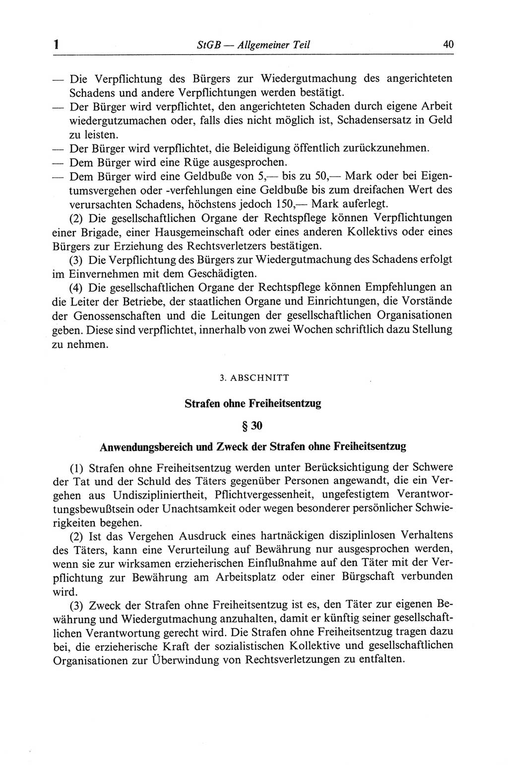 Strafgesetzbuch (StGB) der Deutschen Demokratischen Republik (DDR) und angrenzende Gesetze und Bestimmungen 1968, Seite 40 (StGB Ges. Best. DDR 1968, S. 40)