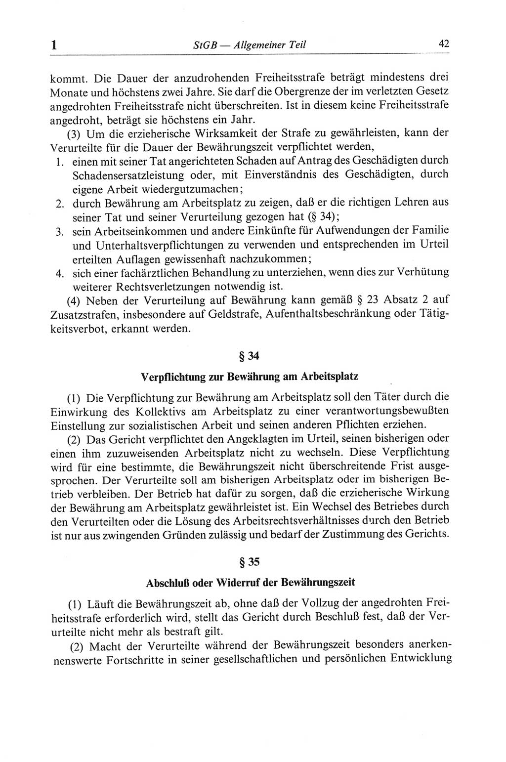 Strafgesetzbuch (StGB) der Deutschen Demokratischen Republik (DDR) und angrenzende Gesetze und Bestimmungen 1968, Seite 42 (StGB Ges. Best. DDR 1968, S. 42)