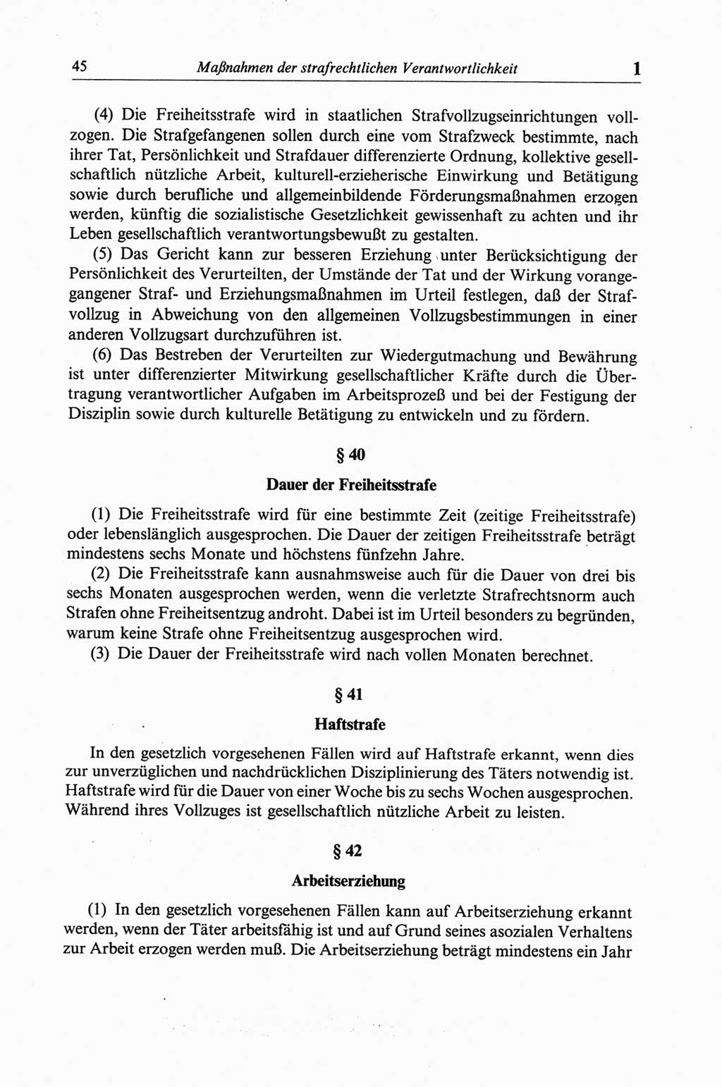 Strafgesetzbuch (StGB) der Deutschen Demokratischen Republik (DDR) und angrenzende Gesetze und Bestimmungen 1968, Seite 45 (StGB Ges. Best. DDR 1968, S. 45)