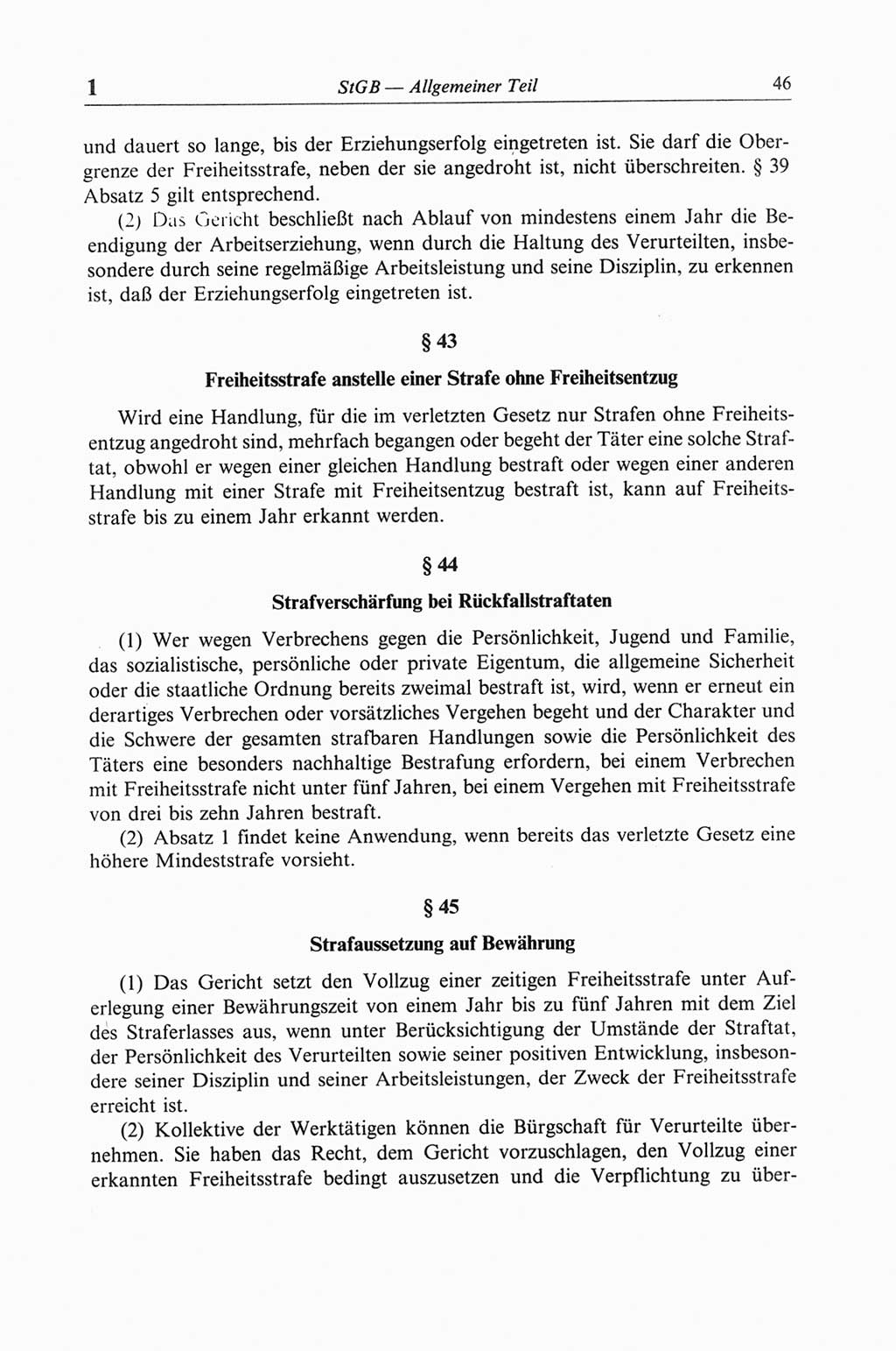 Strafgesetzbuch (StGB) der Deutschen Demokratischen Republik (DDR) und angrenzende Gesetze und Bestimmungen 1968, Seite 46 (StGB Ges. Best. DDR 1968, S. 46)