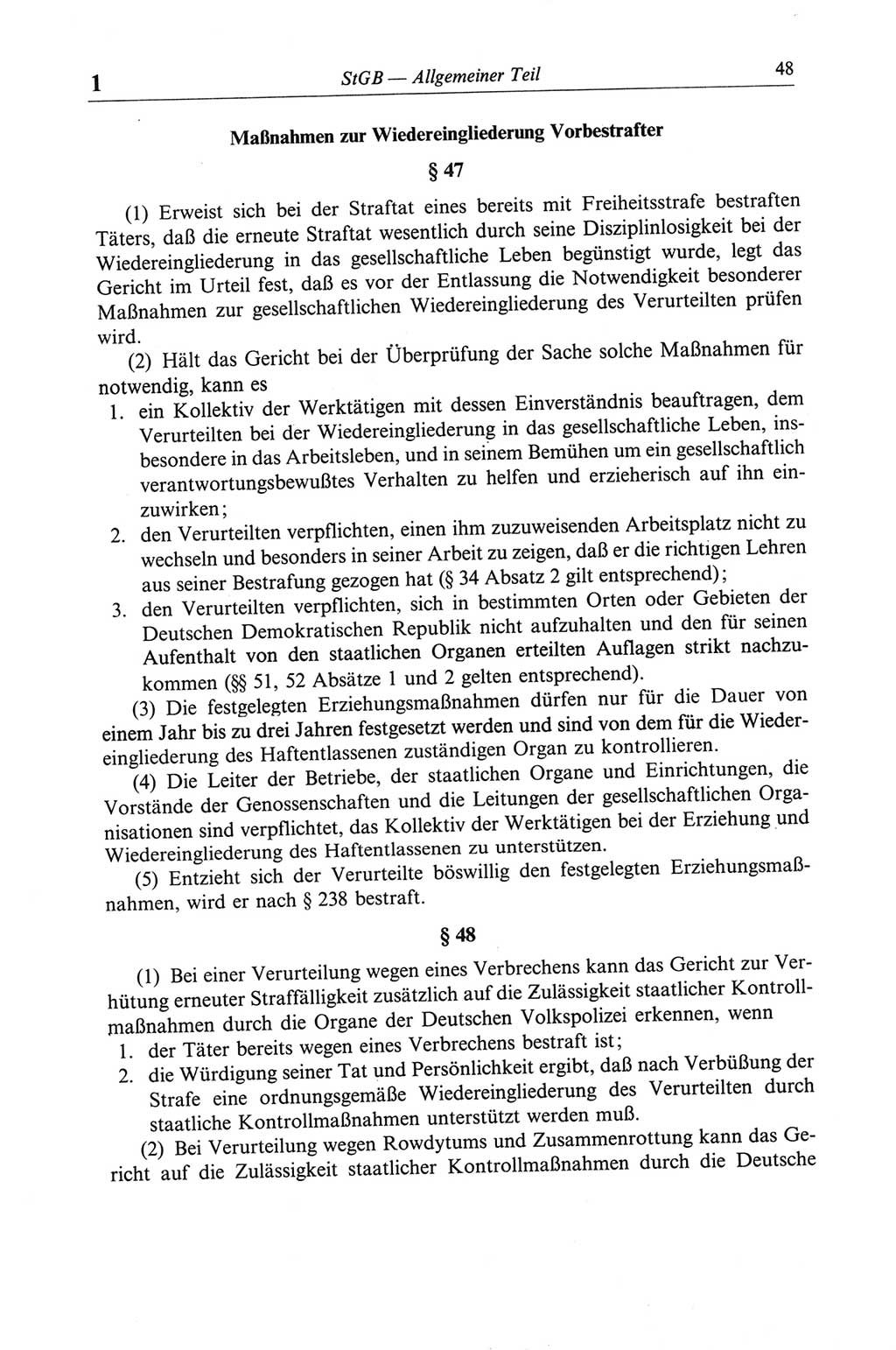 Strafgesetzbuch (StGB) der Deutschen Demokratischen Republik (DDR) und angrenzende Gesetze und Bestimmungen 1968, Seite 48 (StGB Ges. Best. DDR 1968, S. 48)