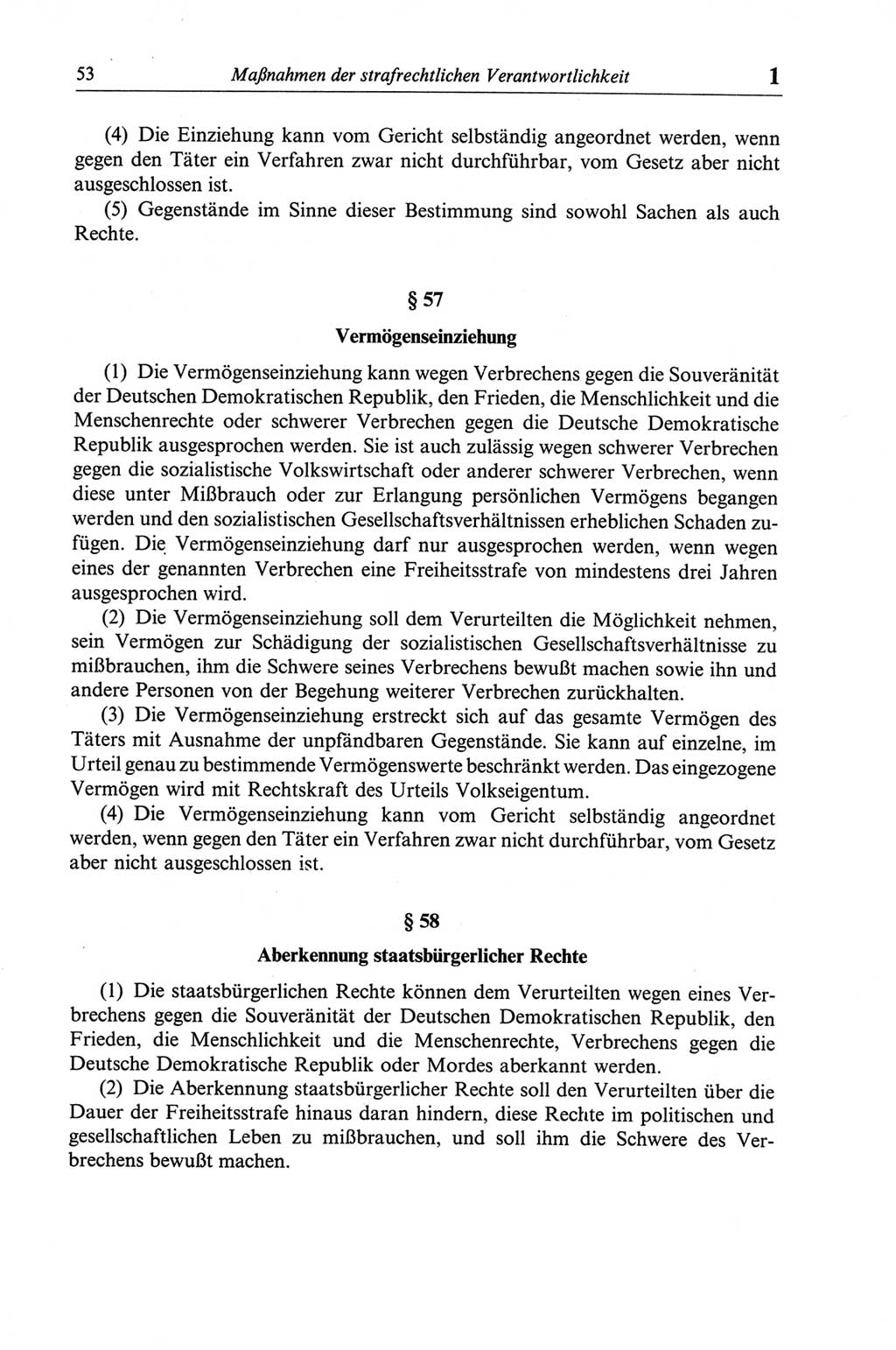Strafgesetzbuch (StGB) der Deutschen Demokratischen Republik (DDR) und angrenzende Gesetze und Bestimmungen 1968, Seite 53 (StGB Ges. Best. DDR 1968, S. 53)