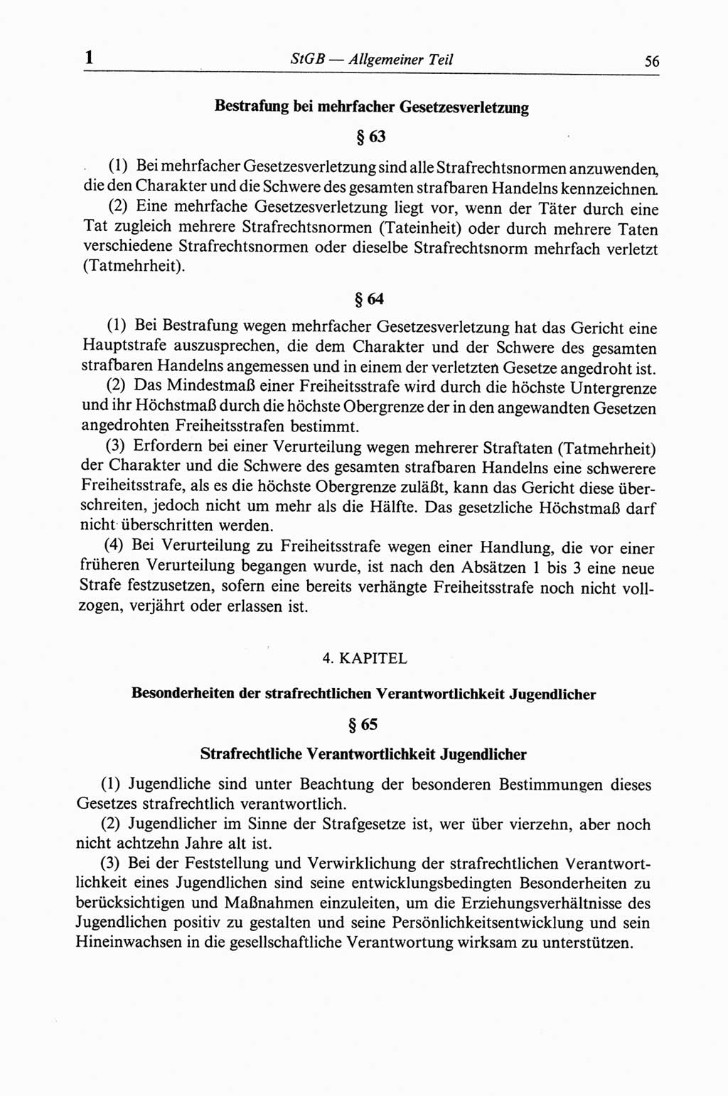 Strafgesetzbuch (StGB) der Deutschen Demokratischen Republik (DDR) und angrenzende Gesetze und Bestimmungen 1968, Seite 56 (StGB Ges. Best. DDR 1968, S. 56)