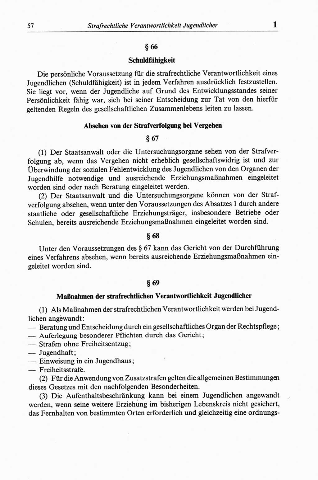 Strafgesetzbuch (StGB) der Deutschen Demokratischen Republik (DDR) und angrenzende Gesetze und Bestimmungen 1968, Seite 57 (StGB Ges. Best. DDR 1968, S. 57)