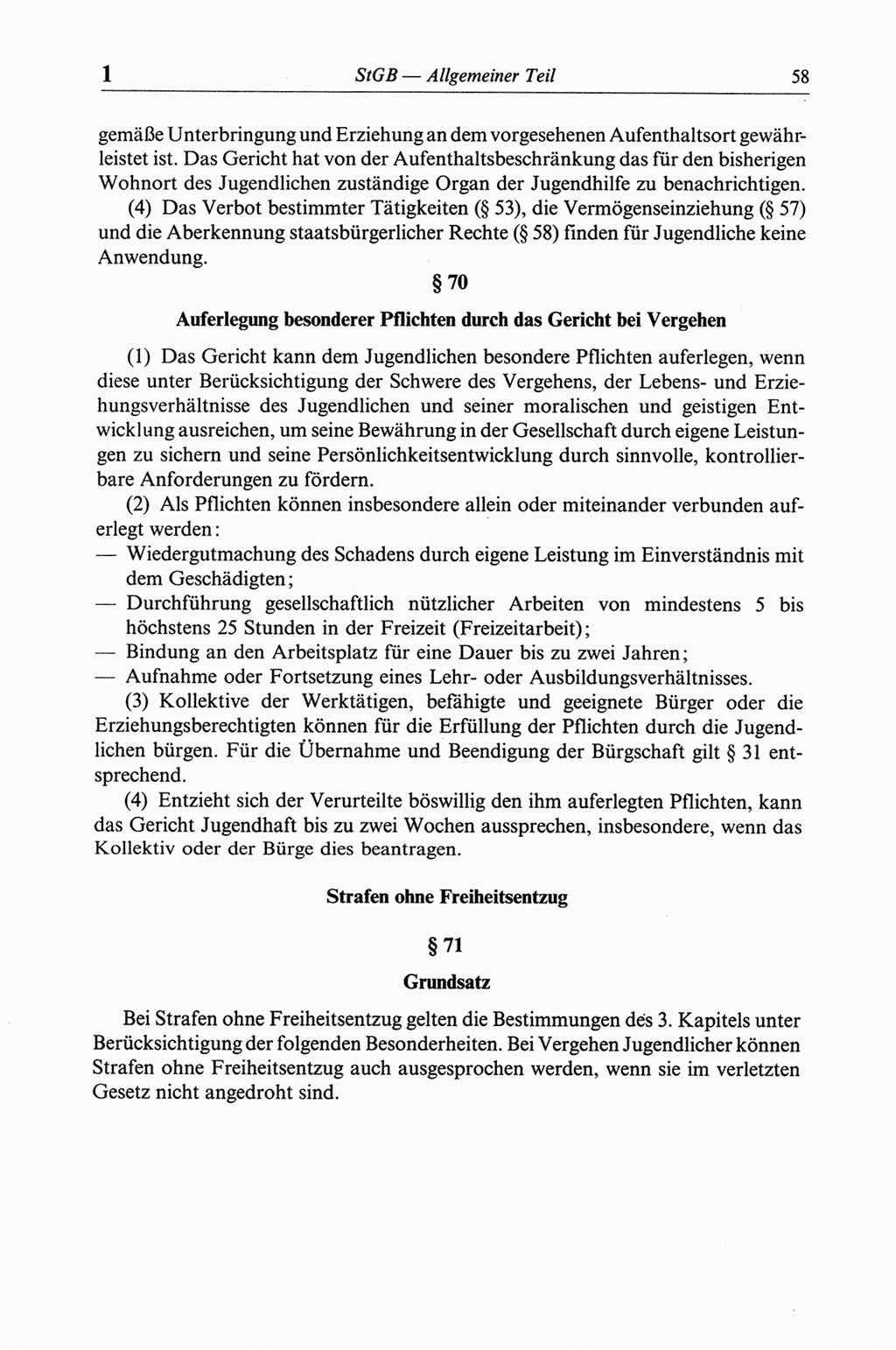 Strafgesetzbuch (StGB) der Deutschen Demokratischen Republik (DDR) und angrenzende Gesetze und Bestimmungen 1968, Seite 58 (StGB Ges. Best. DDR 1968, S. 58)