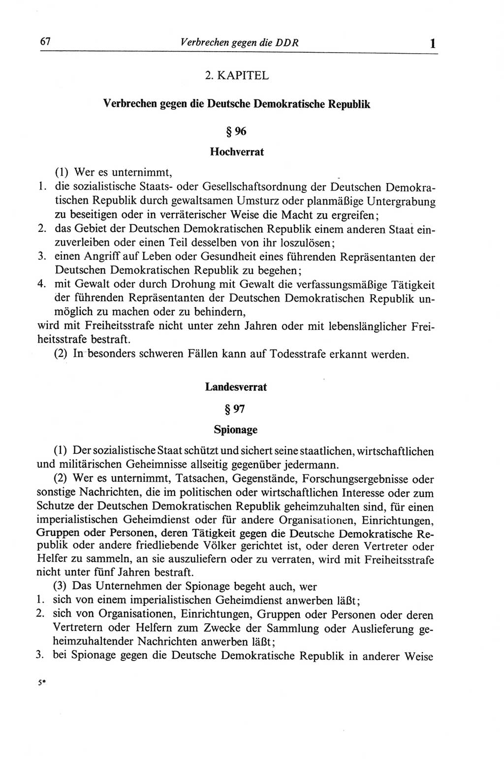 Strafgesetzbuch (StGB) der Deutschen Demokratischen Republik (DDR) und angrenzende Gesetze und Bestimmungen 1968, Seite 67 (StGB Ges. Best. DDR 1968, S. 67)