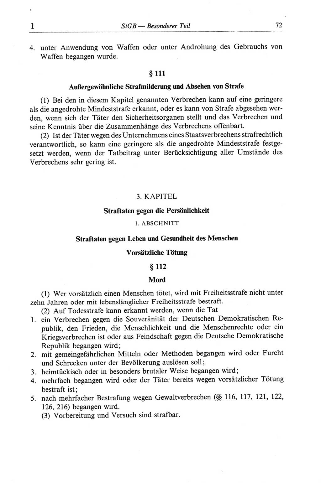 Strafgesetzbuch (StGB) der Deutschen Demokratischen Republik (DDR) und angrenzende Gesetze und Bestimmungen 1968, Seite 72 (StGB Ges. Best. DDR 1968, S. 72)