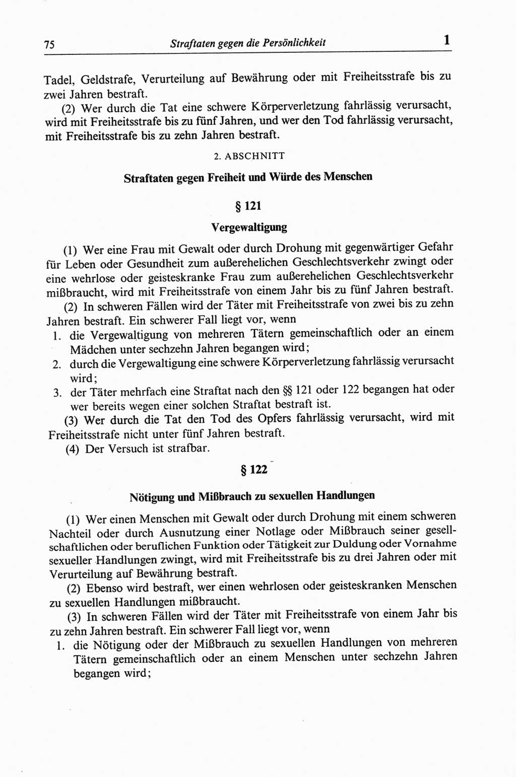 Strafgesetzbuch (StGB) der Deutschen Demokratischen Republik (DDR) und angrenzende Gesetze und Bestimmungen 1968, Seite 75 (StGB Ges. Best. DDR 1968, S. 75)