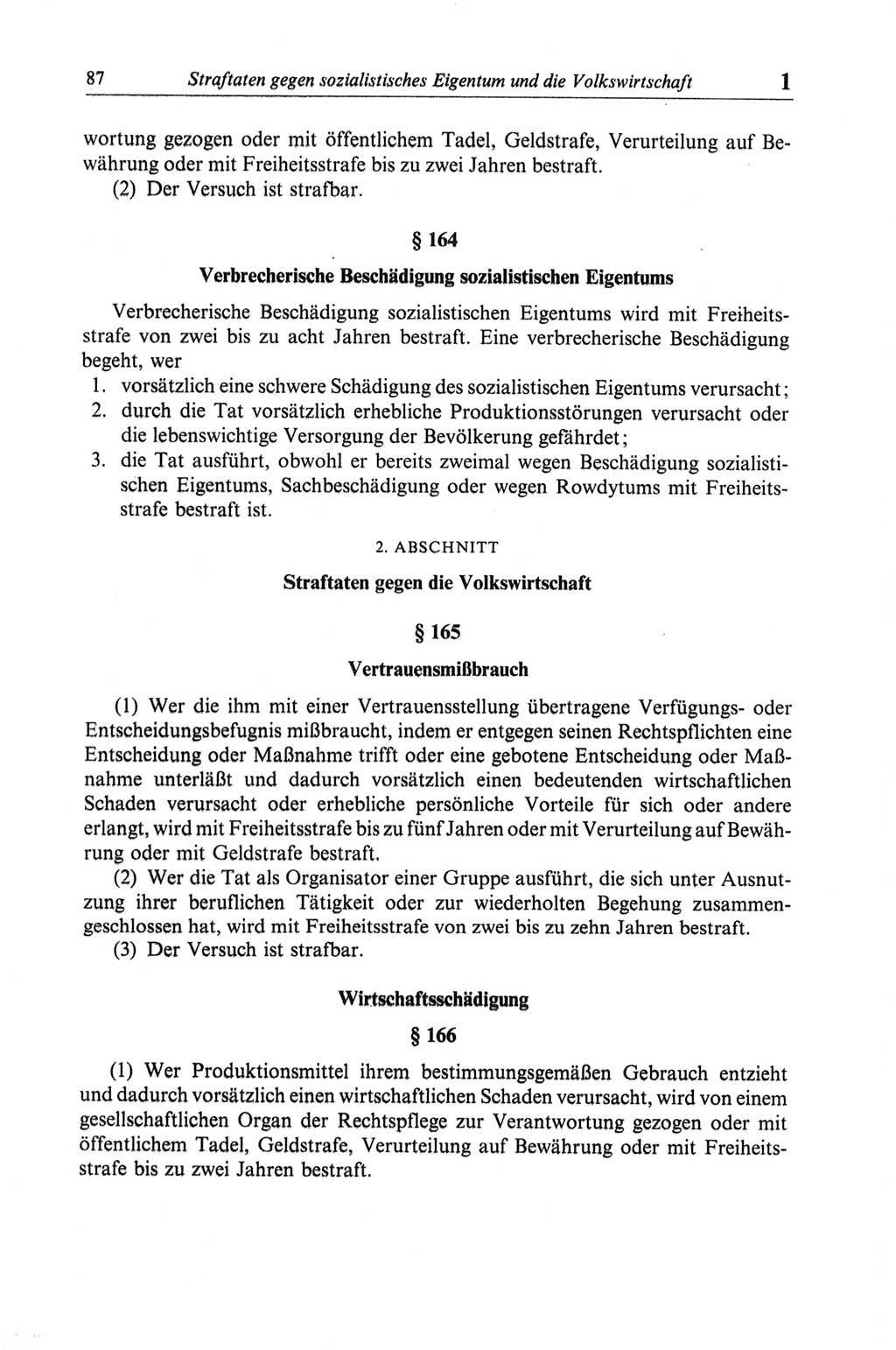 Strafgesetzbuch (StGB) der Deutschen Demokratischen Republik (DDR) und angrenzende Gesetze und Bestimmungen 1968, Seite 87 (StGB Ges. Best. DDR 1968, S. 87)