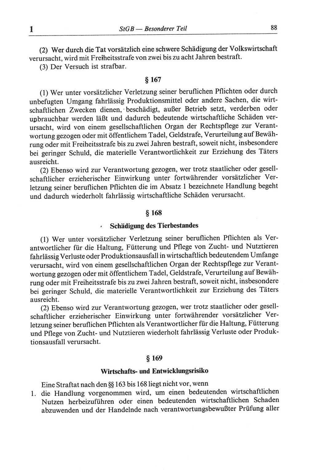 Strafgesetzbuch (StGB) der Deutschen Demokratischen Republik (DDR) und angrenzende Gesetze und Bestimmungen 1968, Seite 88 (StGB Ges. Best. DDR 1968, S. 88)