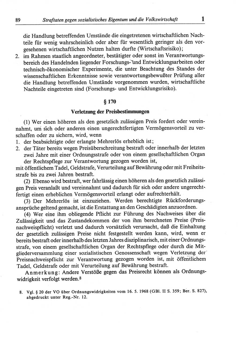 Strafgesetzbuch (StGB) der Deutschen Demokratischen Republik (DDR) und angrenzende Gesetze und Bestimmungen 1968, Seite 89 (StGB Ges. Best. DDR 1968, S. 89)