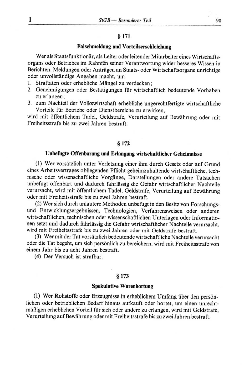 Strafgesetzbuch (StGB) der Deutschen Demokratischen Republik (DDR) und angrenzende Gesetze und Bestimmungen 1968, Seite 90 (StGB Ges. Best. DDR 1968, S. 90)