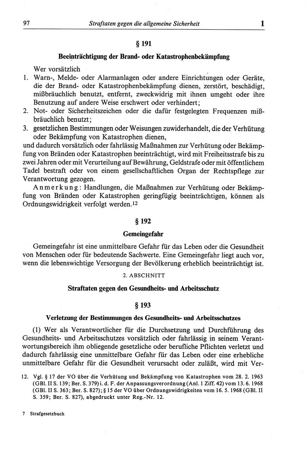 Strafgesetzbuch (StGB) der Deutschen Demokratischen Republik (DDR) und angrenzende Gesetze und Bestimmungen 1968, Seite 97 (StGB Ges. Best. DDR 1968, S. 97)