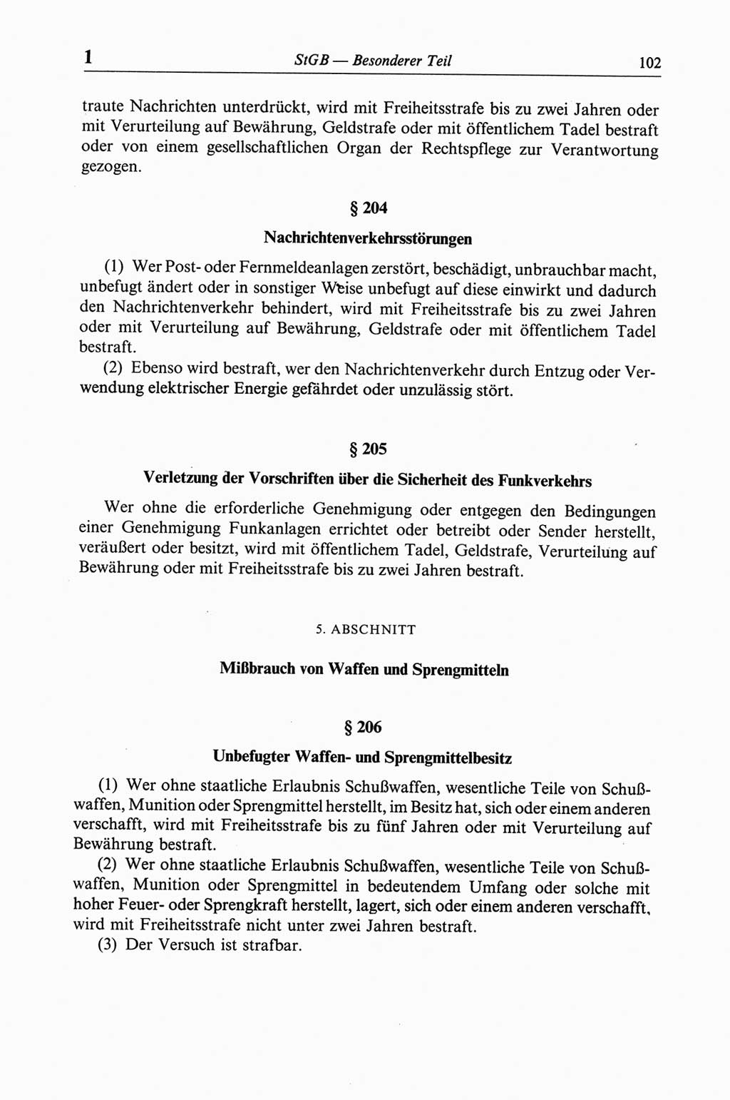 Strafgesetzbuch (StGB) der Deutschen Demokratischen Republik (DDR) und angrenzende Gesetze und Bestimmungen 1968, Seite 102 (StGB Ges. Best. DDR 1968, S. 102)