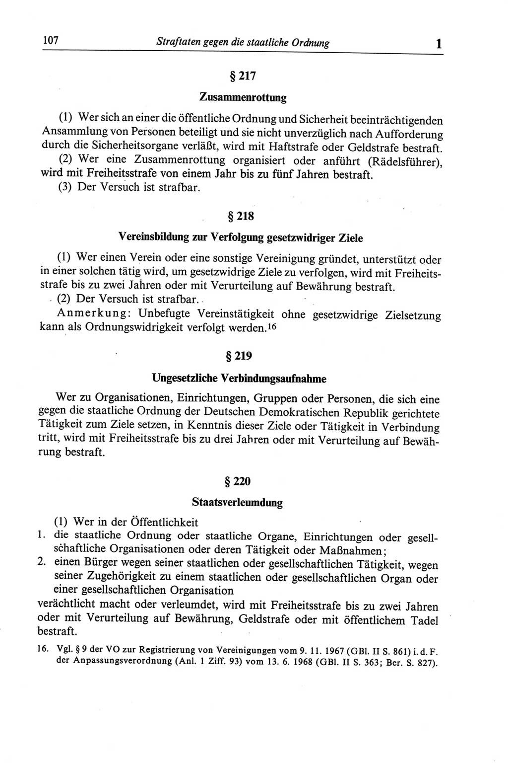 Strafgesetzbuch (StGB) der Deutschen Demokratischen Republik (DDR) und angrenzende Gesetze und Bestimmungen 1968, Seite 107 (StGB Ges. Best. DDR 1968, S. 107)