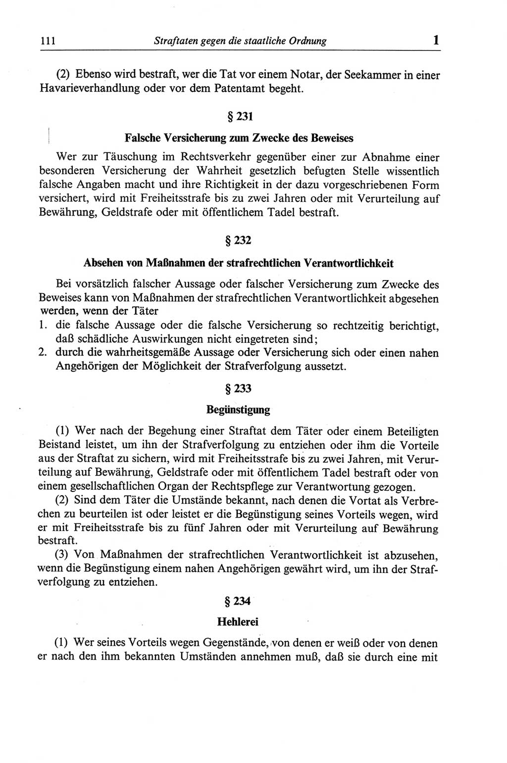Strafgesetzbuch (StGB) der Deutschen Demokratischen Republik (DDR) und angrenzende Gesetze und Bestimmungen 1968, Seite 111 (StGB Ges. Best. DDR 1968, S. 111)