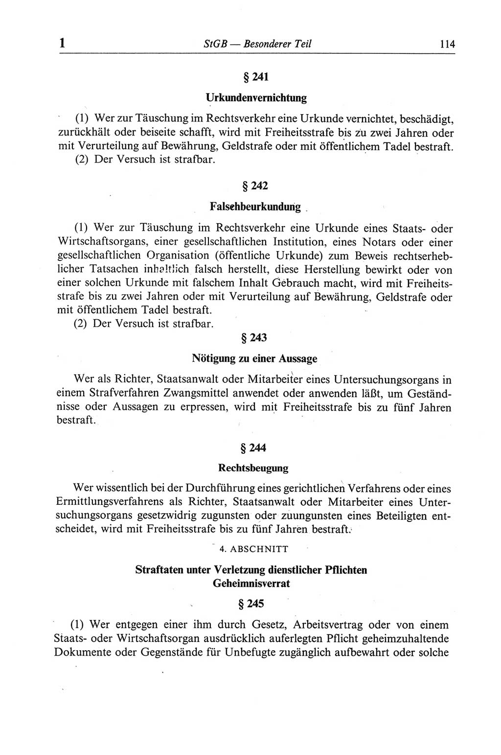 Strafgesetzbuch (StGB) der Deutschen Demokratischen Republik (DDR) und angrenzende Gesetze und Bestimmungen 1968, Seite 114 (StGB Ges. Best. DDR 1968, S. 114)