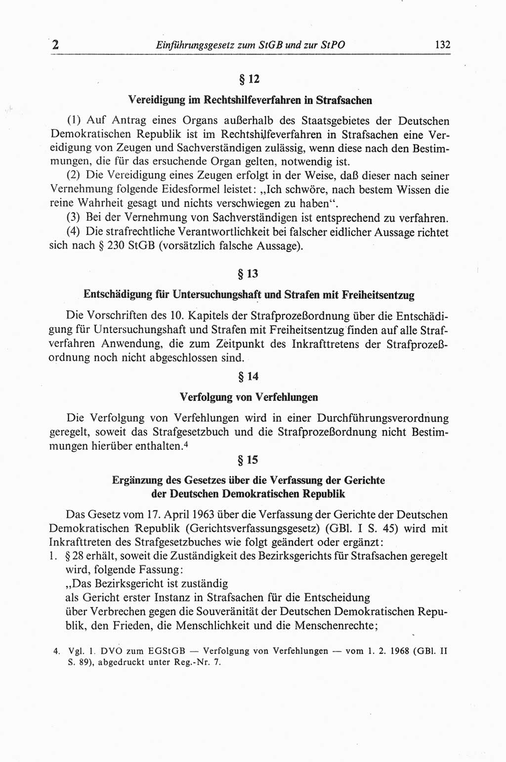 Strafgesetzbuch (StGB) der Deutschen Demokratischen Republik (DDR) und angrenzende Gesetze und Bestimmungen 1968, Seite 132 (StGB Ges. Best. DDR 1968, S. 132)